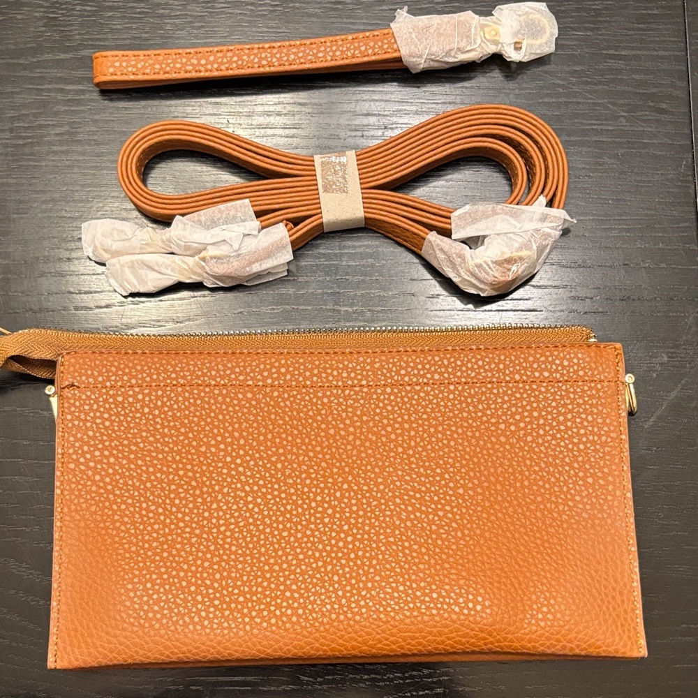 Elegant Beige/Brown Leather Clutch
